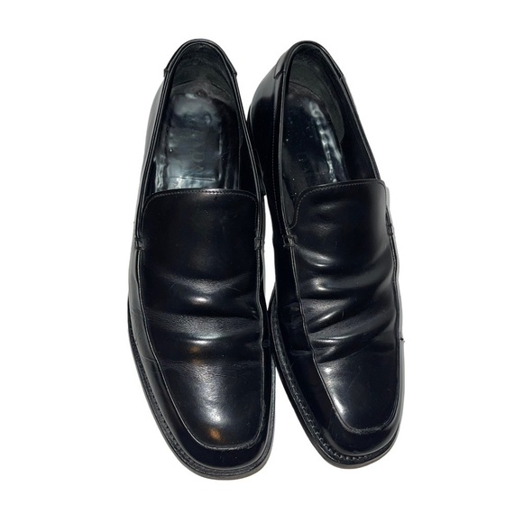 Prada Leather Dress Loafers Man Shoes Size 10 - Picture 2 of 10